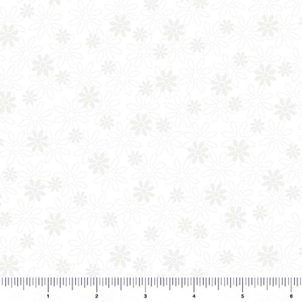 QT Fabrics - Quilting Illusions - Stencil Floral - White