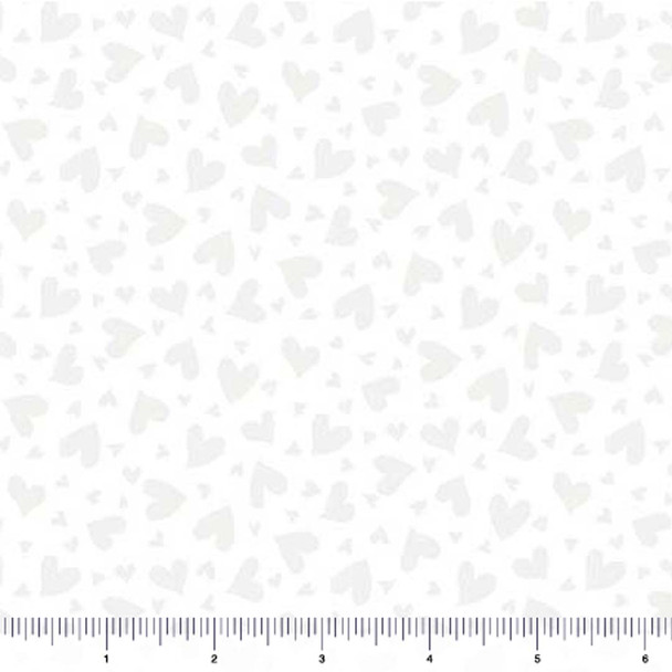 QT Fabrics - Quilting Illusions - Hearts - White