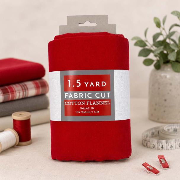 David Textiles - Flannel Solids - 1.5Yd - Red