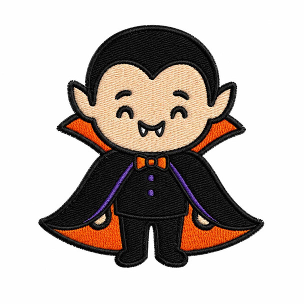 Cute Dracula Embroidery Design – 2 Sizes Included (DST Download)