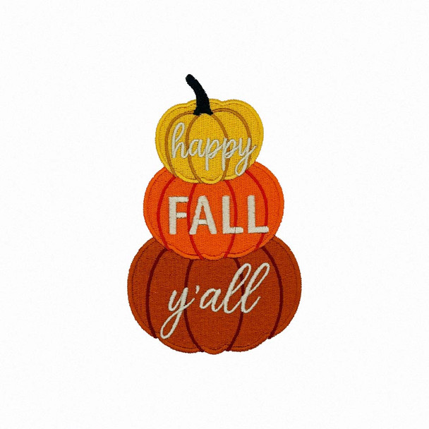 Stacked Pumpkins Embroidery Design – 2 Sizes Included (DST Download)