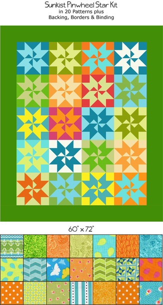 sunkist pinwheel star kit quilt pattern