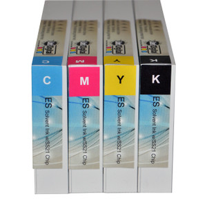 iJet Digital Eco Solvent - CMYK Bundle 440cc Carts Compatible with Mimaki Printers  - W/SS21 Chip