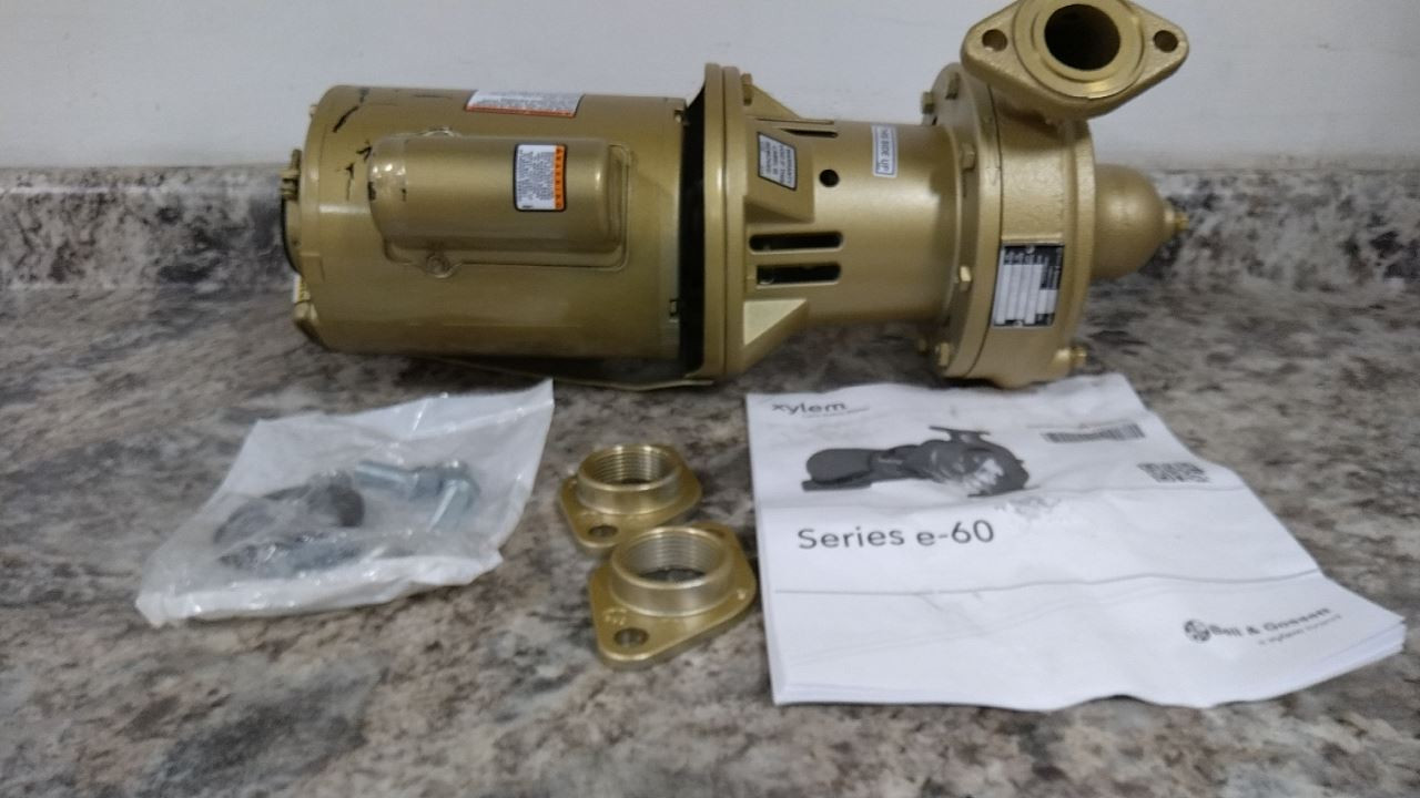 Bell u0026 Gossett 1EF019LF Potable Water Circulating Pump: 3-Piece, Bell u0026  Gossett, Flanged, 1/3 HP, 115/208-230V AC-52966496