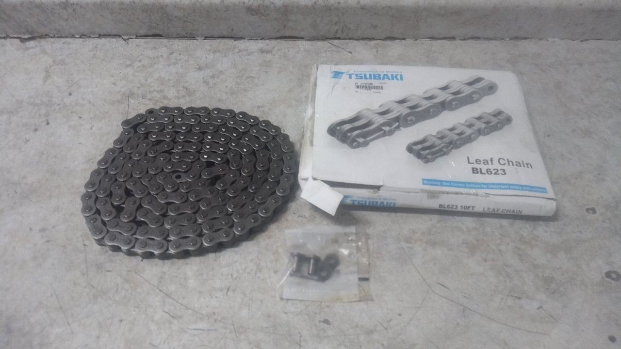 TSUBAKI BL623RB Leaf Chain: 10 ft, BL6, 2 x 3 Lacing, 3/4 in Pitch, 0. ...