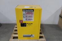 Justrite 891220 12 Gal Storage Capacity Yellow Steel Flammables Safety Cabinet-65271809