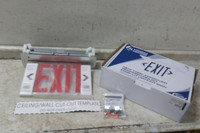 Lithonia Lighting EDGRNY 1 R M4 120/277VAC Red Text Edge-Lit Exit Sign-23387986
