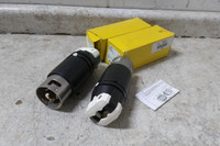 Hubbell CS6365C 2 Pk 125/250VAC 50 A Current Rating Straight Locking Plug-97222263