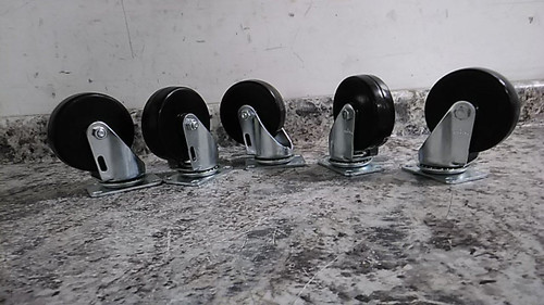 Brand Name L-RD 200K 5 Pk 8 In Wheel Dia Plate Caster with Flat-Free Wheels-97032992