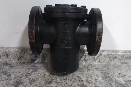 Keckley 41FFS-CI125P34-FBI-GFV 4 In Pipe Size Cast Iron Basket Strainer-92896794
