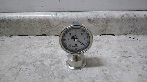 Ashcroft 25-1032S-L-15L-30IMV/0# 2.5 In Dial 0-30 In Hg Filled Sanitary Gauge-67494404