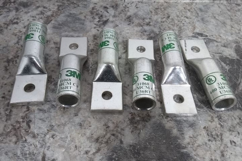 3M 31068 6 Pk 600kcmil Max Wire Size One-Hole Lug Compression Connector-92716204