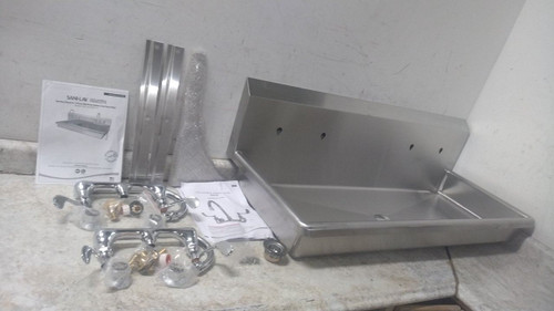 Sani-Lav 5A2F 45 x 16-1/2 In Bowl Size 2 GPM Flow Rate Wall Mount Wash Station-82621456