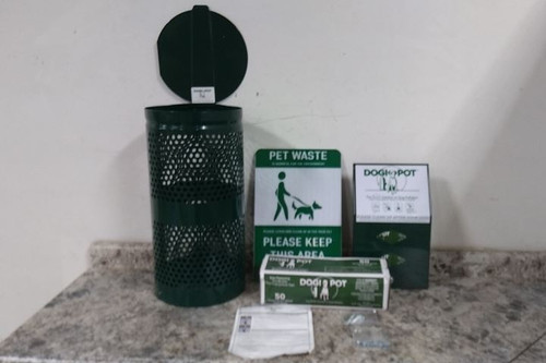 Dogipot 1003A-L Pet Station with Aluminum Receptacle-12315764