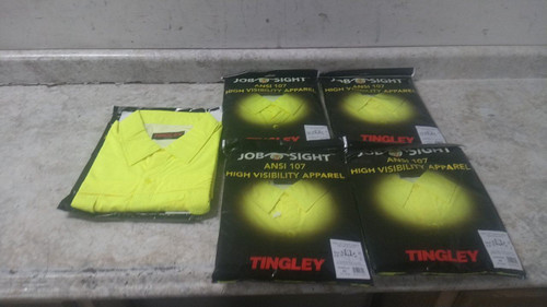 Tingley S76522 5 Pk Size 4XL Green/Yellow Polyester Men's Work Shirt-66438464