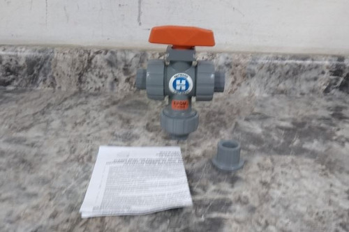 Hayward TW2050STE 1/2 In Inlet/Outlet Manual Three-Way Ball Valve-46841532