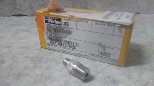 Parker 1/4X1/8FF33MSS 1/4 x 1/8 In Fitting 1-1/4 In Overall Length Nipple-86211084