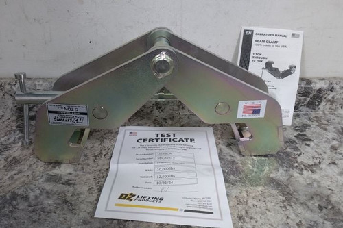 Oz Lifting Products OZ5BCA 12-5/8 In Max Jaw Opening 5 Ton Beam Lifting Clamp-56300446