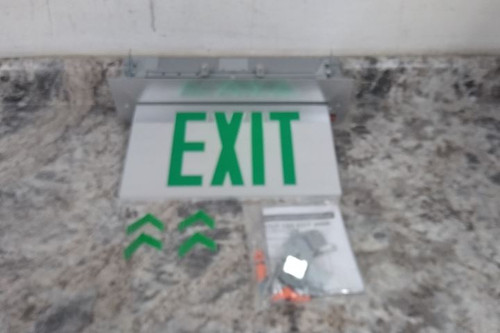 Lithonia Lighting EDGR 2 GMR EL 120/277VAC Green Text LED Exit Sign-17524745