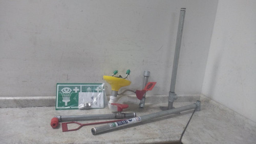 Hughes Safety 18G75G 103 In Height 20 Max GPM Floor Mount Shower with Eyewash-19967927