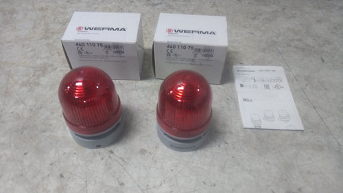 Werma Evosignal 46011075 2 Pk 24VAC/DC Red LED Beacon Light Combination-88640391