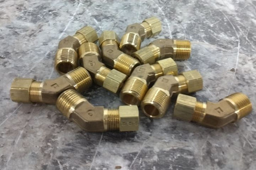 Parker 179C-6-6 10 Pk 3/8 In Pipe Size 45 Degree Brass Male Elbow-61818848