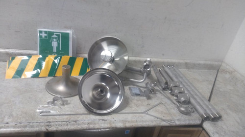 Haws 8330 95-1/4 In Height 1-1/4 In NPT Inlet Shower with Eyewash-32810744