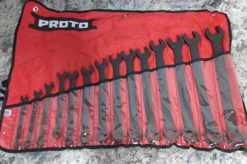 Proto J1200FBASD 14 Pc 3/8 to 1-1/4 In Head Size SAE Combination Wrench Set-46059584