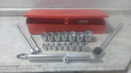 Proto J55102A 20 Pc 7/8 to 2 In Socket Size 3/4 In Drive Size SAE Socket Set-10988212