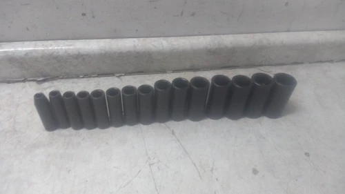 Proto J74114 15 Pc 3/8 - 1-1/4 In Socket Size 1/2 In Drive SAE Impact Socket Set-50425932