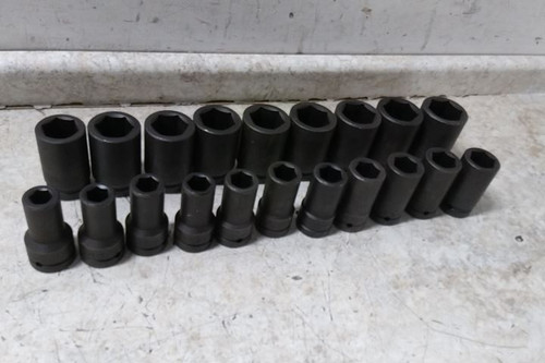 Proto J76121 20 Pc 3/4 to 2 In Size 1 In Drive Size SAE Impact Socket Set-58316456