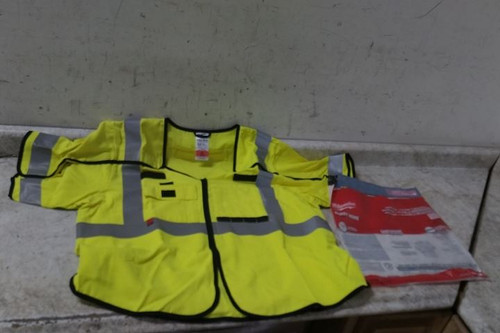 Milwaukee 48-73-5334 Size 4XL/5XL Lime Color Unisex Safety Vest-63930075