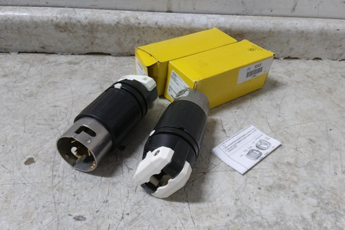 Hubbell CS6365C 2 Pk 125/250VAC 50 A Current Rating Straight Locking Plug-97222263
