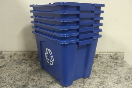 Rubbermaid Commercial Products FG571473BLUE 6 Pk 14 Gal Cap Blue Recycling Bin-57362098