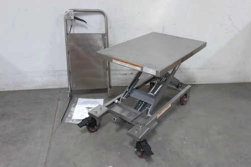 Vestil CART-400-PSS 400 Lb Corrosion-Resistant Manual Mobile Scissor-Lift Table-11759220