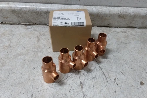 Nibco 611-RR 5 Pk 1-1/4 x 3/4 x 1/2 In Tube Size Wrot Copper Reducing Tee-11762711