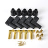 Powerspark custom 4 cylinder HT lead set - straight coil boots and 90 degree plug boots. Straight plug boots also available