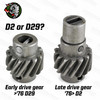 Powerspark Lucas 35D distributor drive gears - early vs. late versions