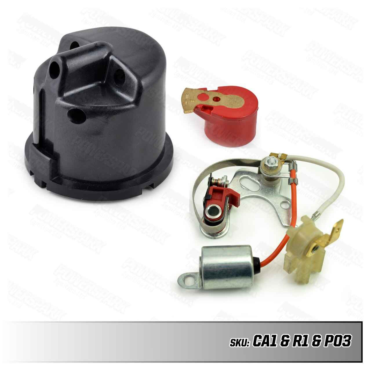 Lucas 25D Distributor Side Entry Cap, Points, Rotor Arm