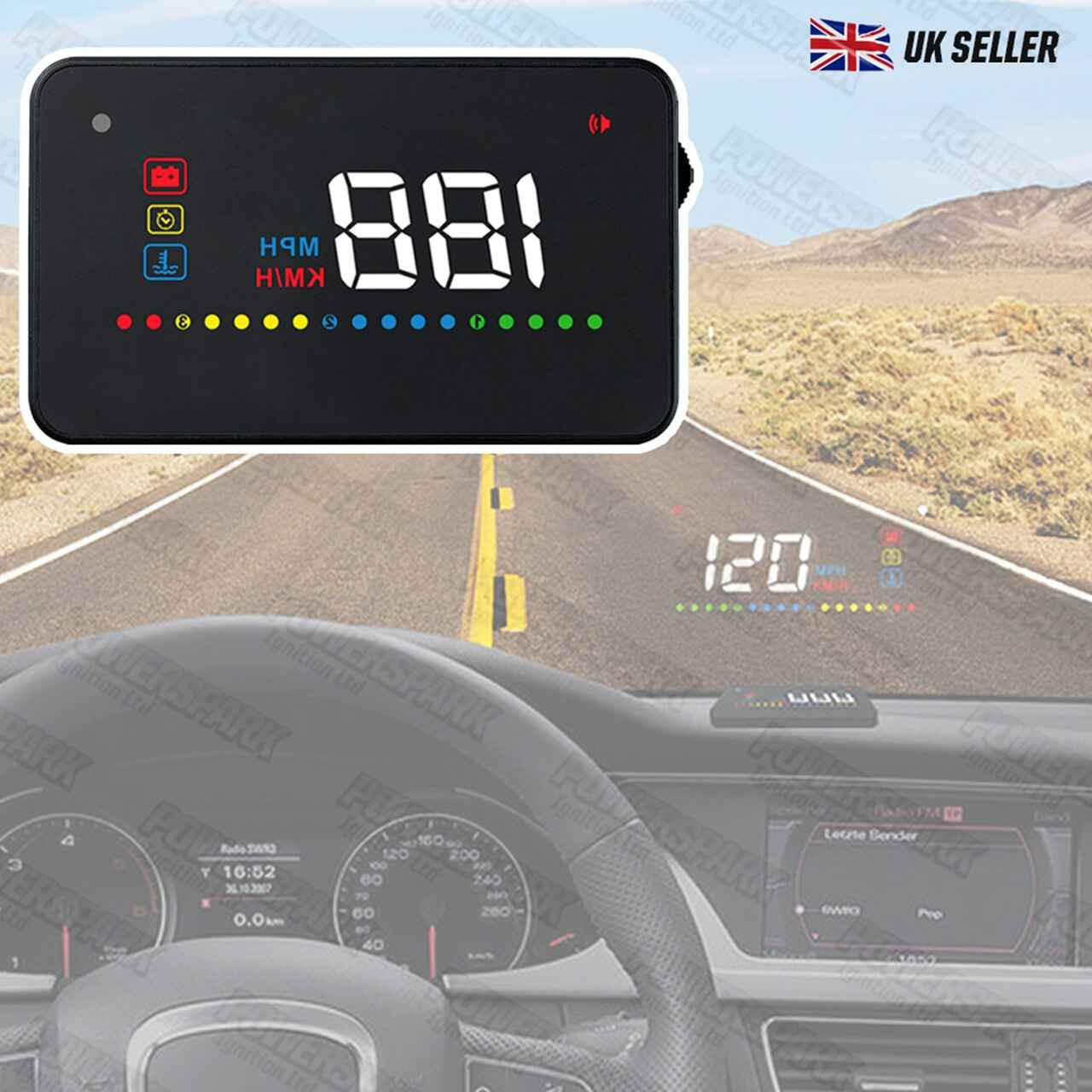 A200 3.5 inch Digital Front Glass Speedo OBD Head Up Display HUD