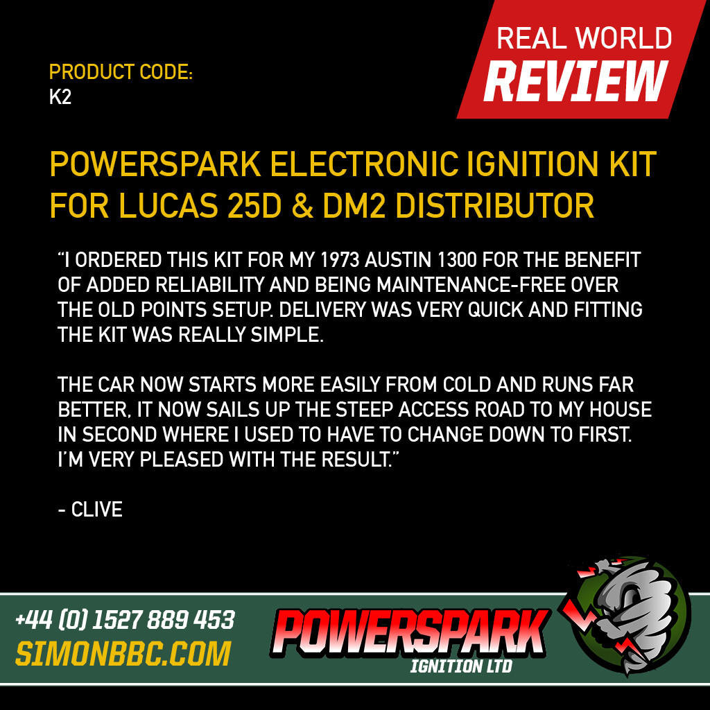 Powerspark Electronic Ignition Kit for Lucas 25D & DM2 or 23D Distributor (K2 & R1) customer review 10