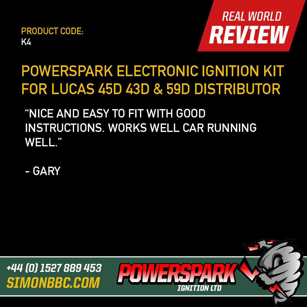 Powerspark Electronic Ignition Kit for Lucas 45D, 43D, 59D Distributor K4 and R2 Customer Review 6