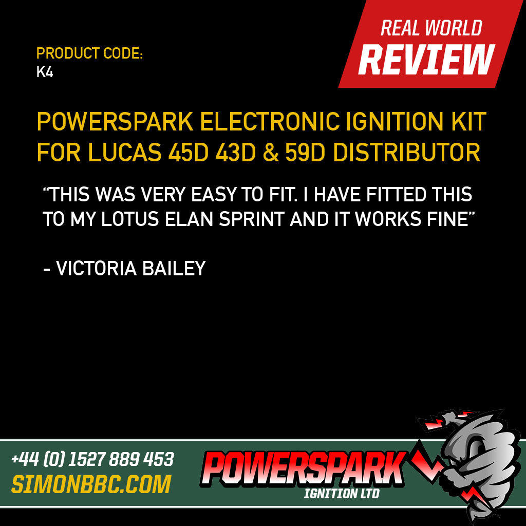 Powerspark Electronic Ignition Kit for Lucas 45D, 43D, 59D Distributor K4 and R2 Customer Review 5