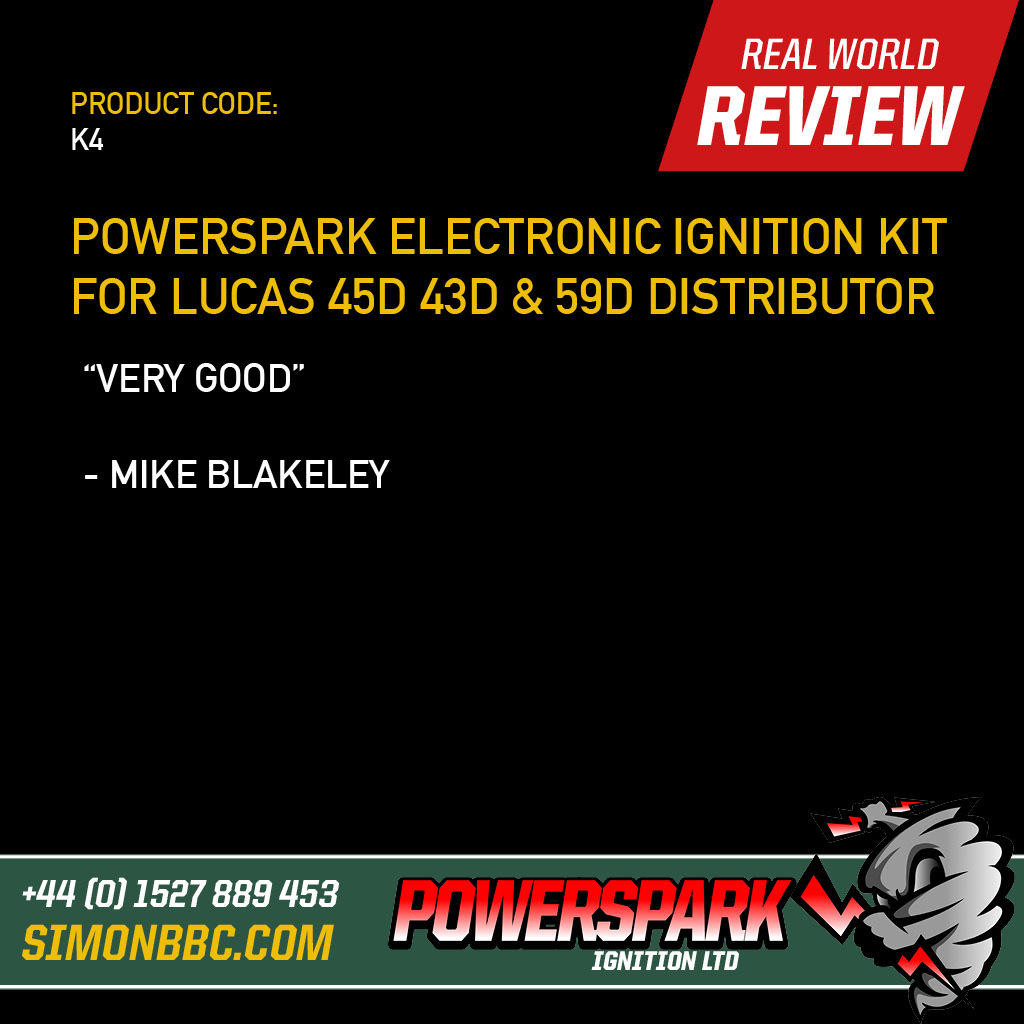 Powerspark Electronic Ignition Kit for Lucas 45D, 43D, 59D Distributor K4 and R2 Customer Review 1