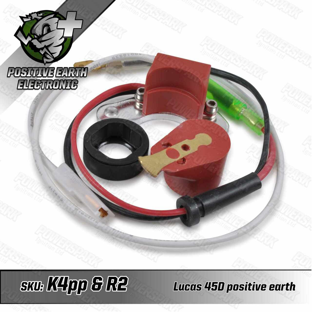 Powerspark Electronic Ignition Kit for Lucas 45D, 43D, 59D Distributor Positive Earth K4PP & R2