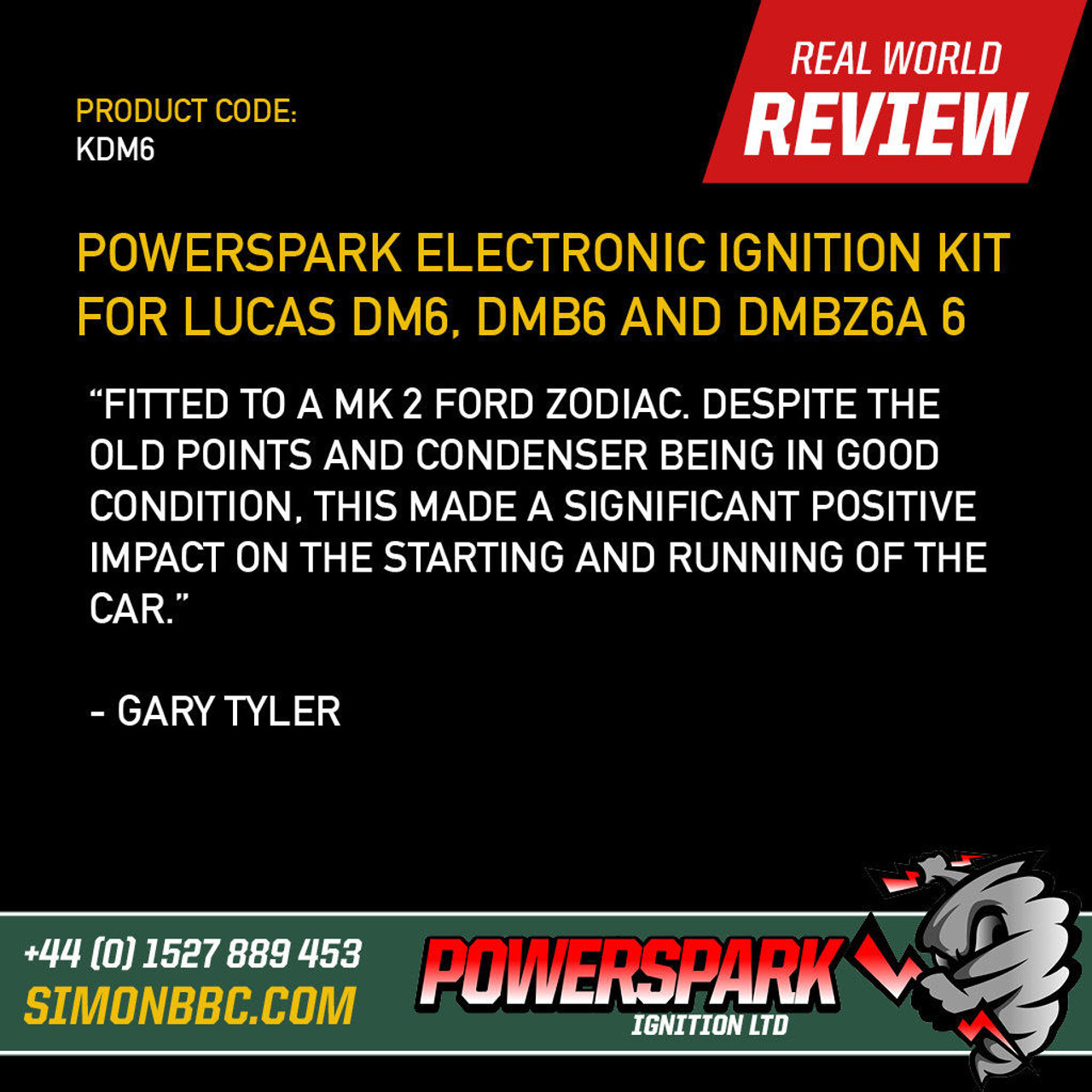 Powerspark Powerspark Electronic Ignition Kit for Lucas DM6, DMB6, DMBZ6A Distributor KDM6