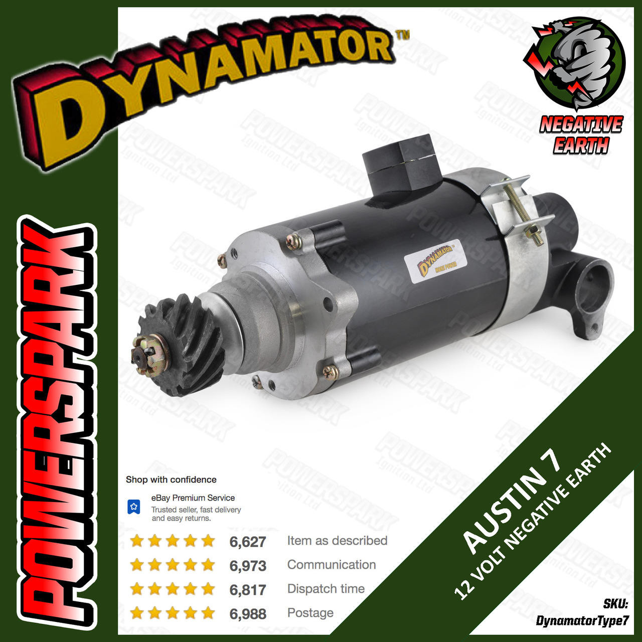 Stealth Dynamator Austin 7 Dynamator 45amp Dynamo to Alternator Conversion 12v Negative Earth