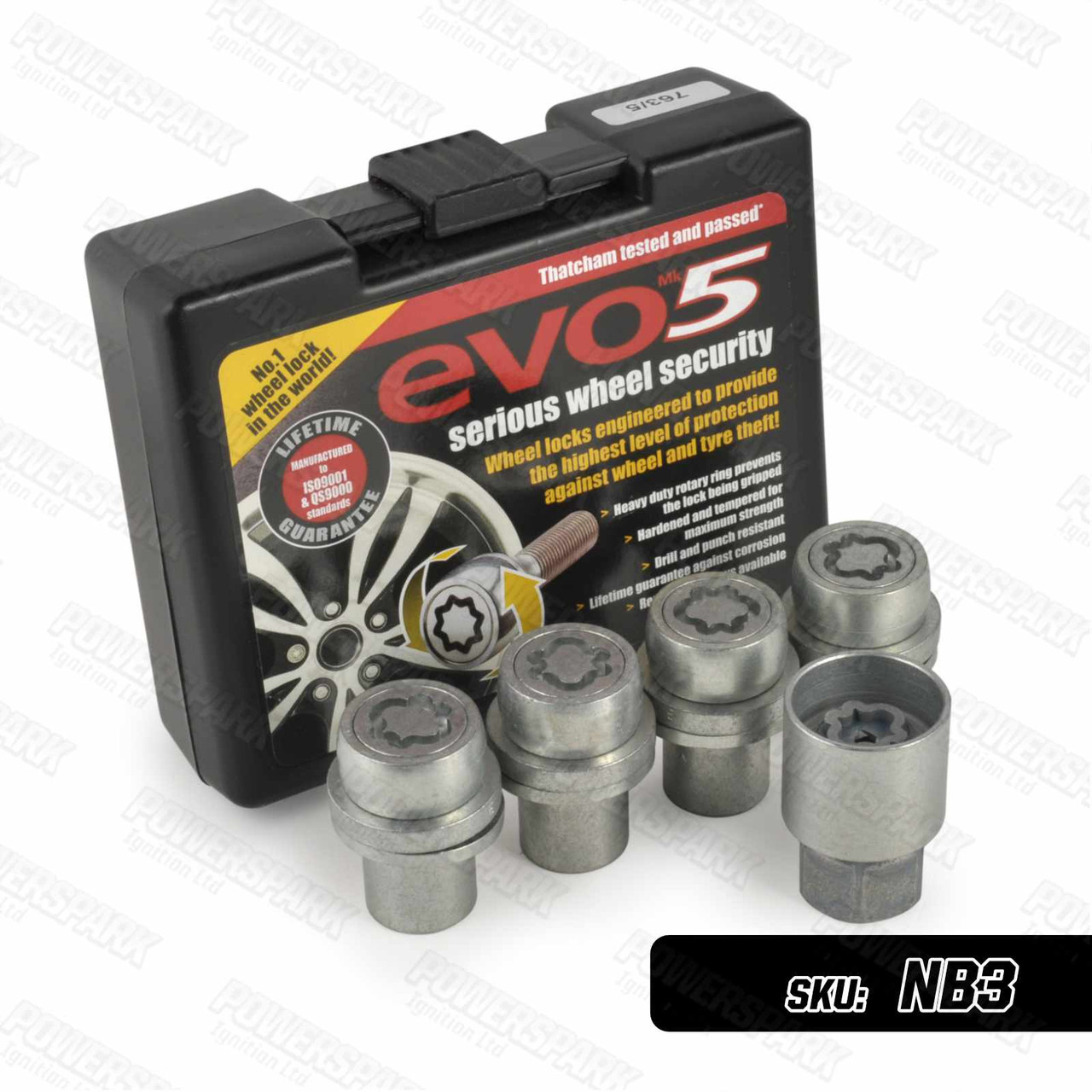 Evo MK5 Unique Locking Alloy Wheel Nuts '763/5' for Range Rover L322 18 in wheel