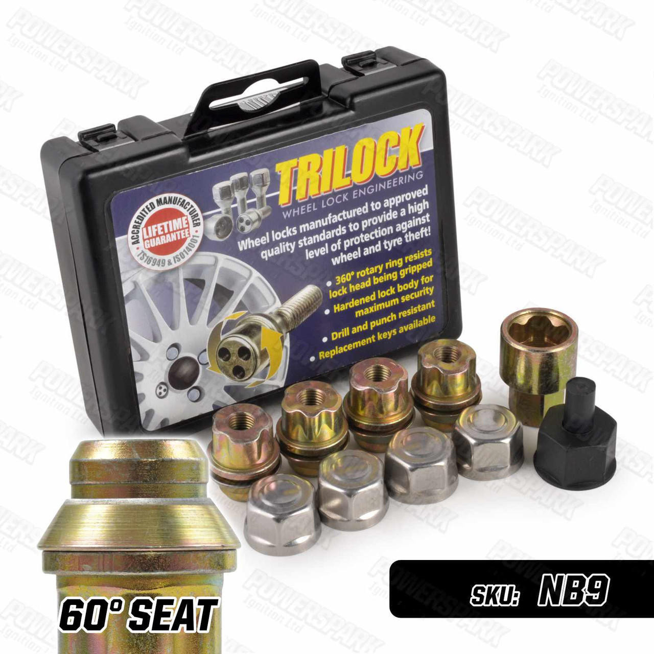 Trilock Unique Locking Alloy Wheel Nuts 'HFH/B' for Classic Mini 1988 to 2000