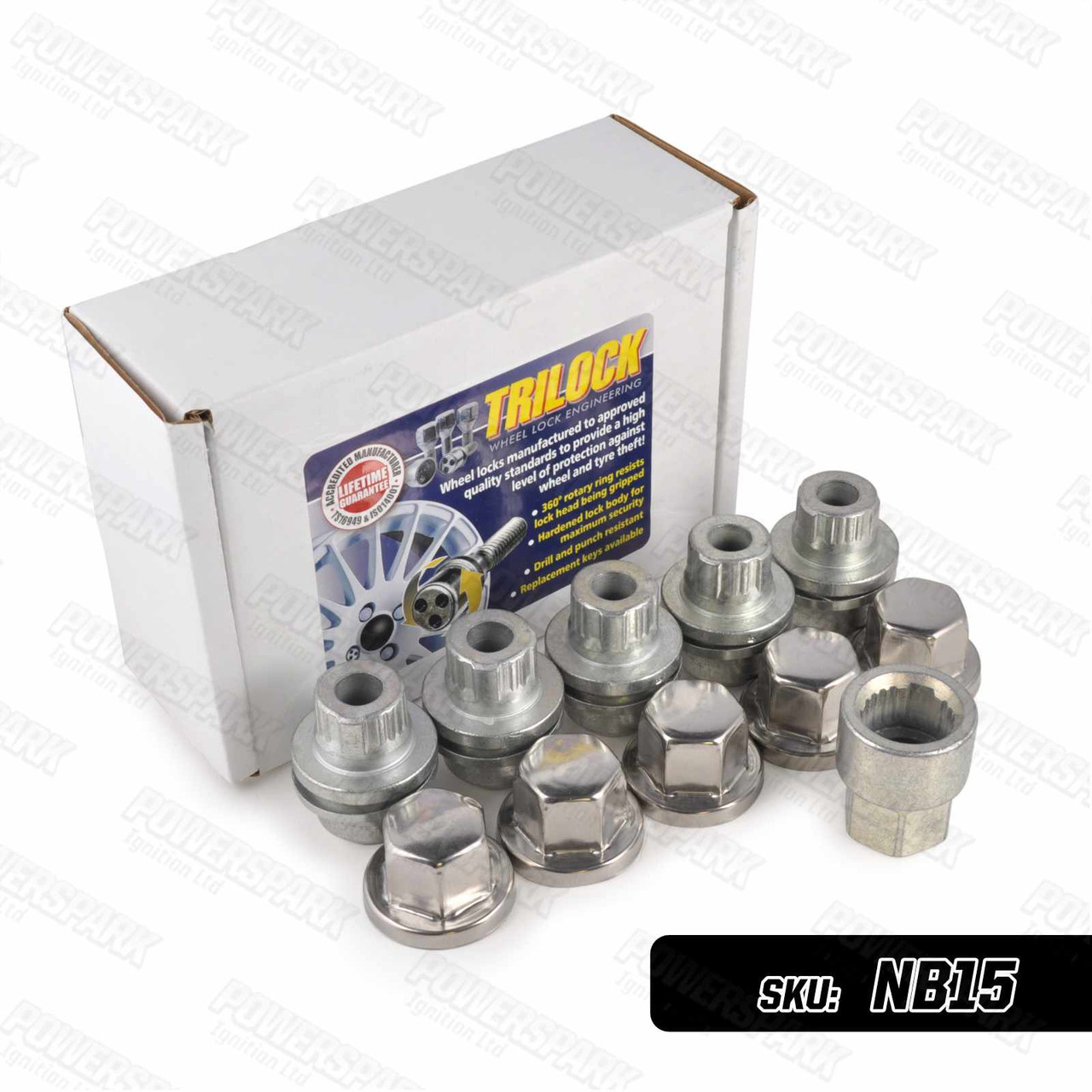 Trilock Unique Locking Alloy Wheel Nuts EEFC/C for Land Rover Discovery 2 & Range Rover P38